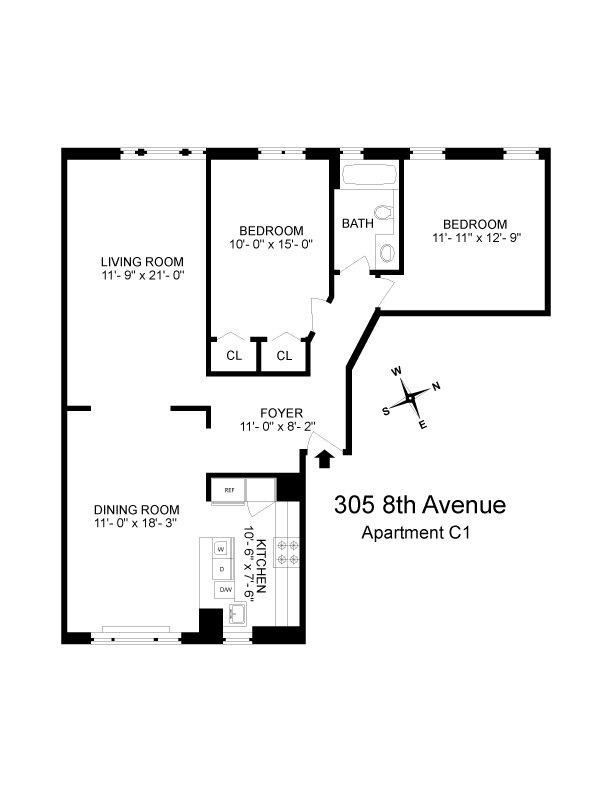 Floorplan of 305 8th Ave