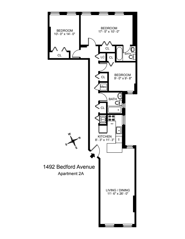 Floorplan of 1492 Bedford Ave