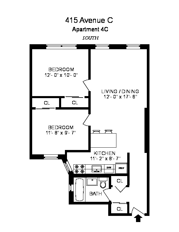 Floorplan of 415 Ave C